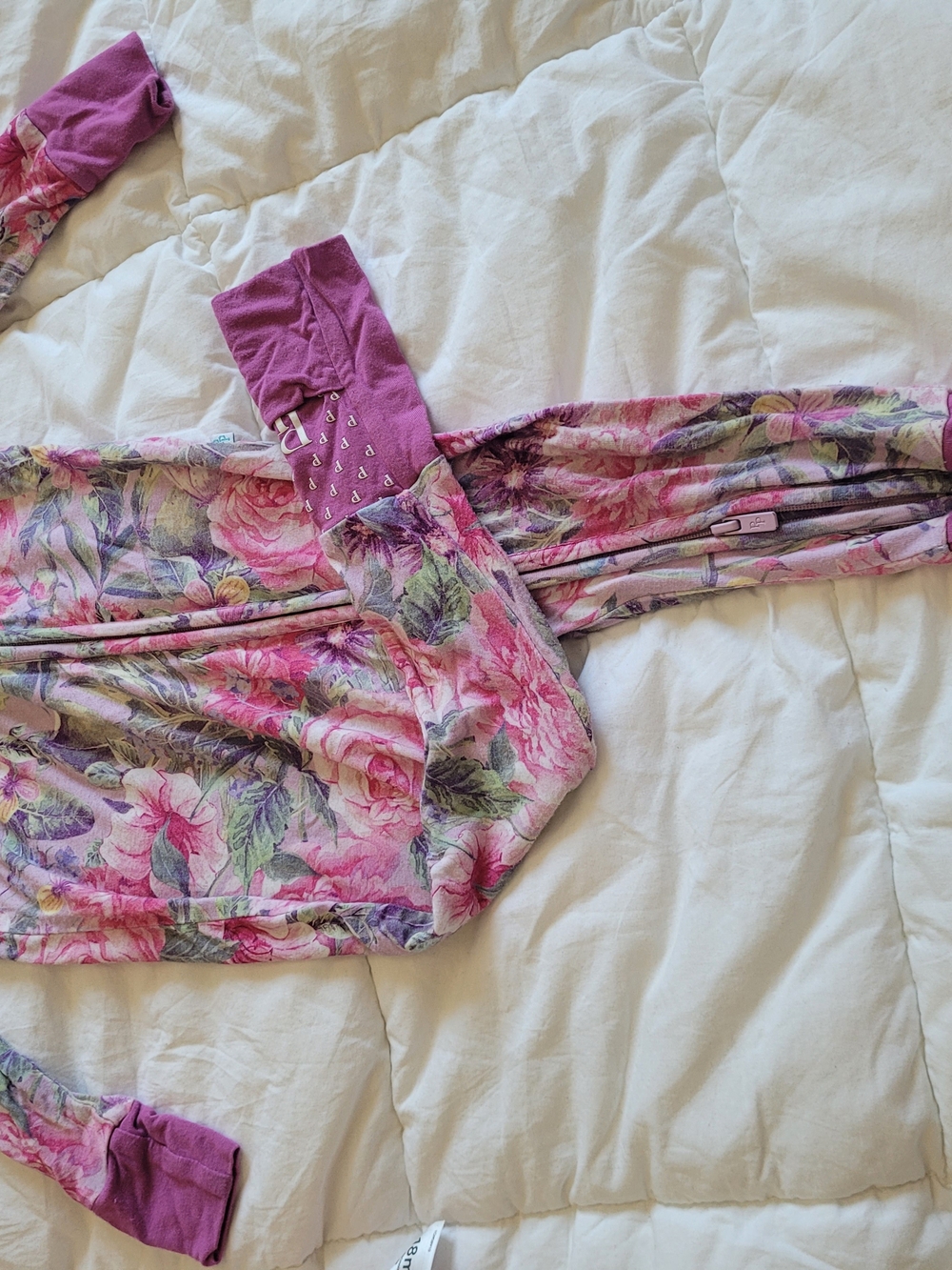 Posh Peanut Pink and Purple Floral Baby Sleeper Size 9-12m